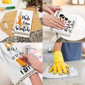 pinata Cat Kitchen Towels Decorative Set of 4 - Cat Lover Gifts for Women - Housewarming Gifts - Cat Gifts for Cat Lovers - Cat Mom Gifts for Women - Funny Cat Dish Towels - Cat Kitchen Decor