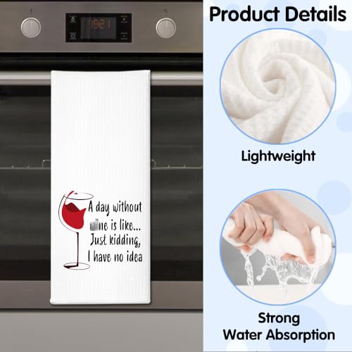 RZHV Like Just Kidding Kitchen Towel, Funny Sayings Dish Towel Gift for Women Sisters Friends Mom Aunty Hostess, Housewarming New Home