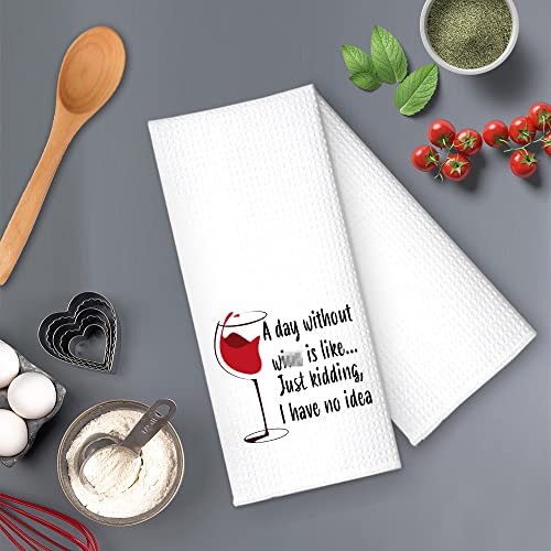 RZHV Like Just Kidding Kitchen Towel, Funny Sayings Dish Towel Gift for Women Sisters Friends Mom Aunty Hostess, Housewarming New Home