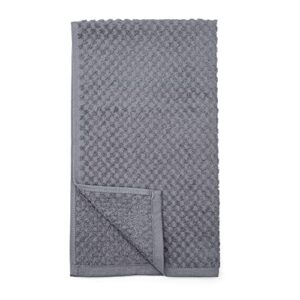 Amazon Basics 100% Cotton, Soft & Absorbent, Popcorn Texture Terry Kitchen Dish Towels, 28"L x 16"W, Grey Stripe, Pack of 4