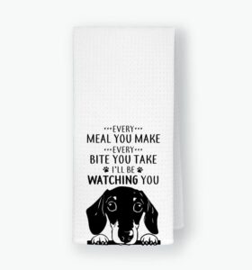 qodung every meal you make funny dachshund soft kitchen towels dishcloths 16x24 inch,cute sausage dog drying cloth hand towels tea towels for kitchen,dachshund lover gifts