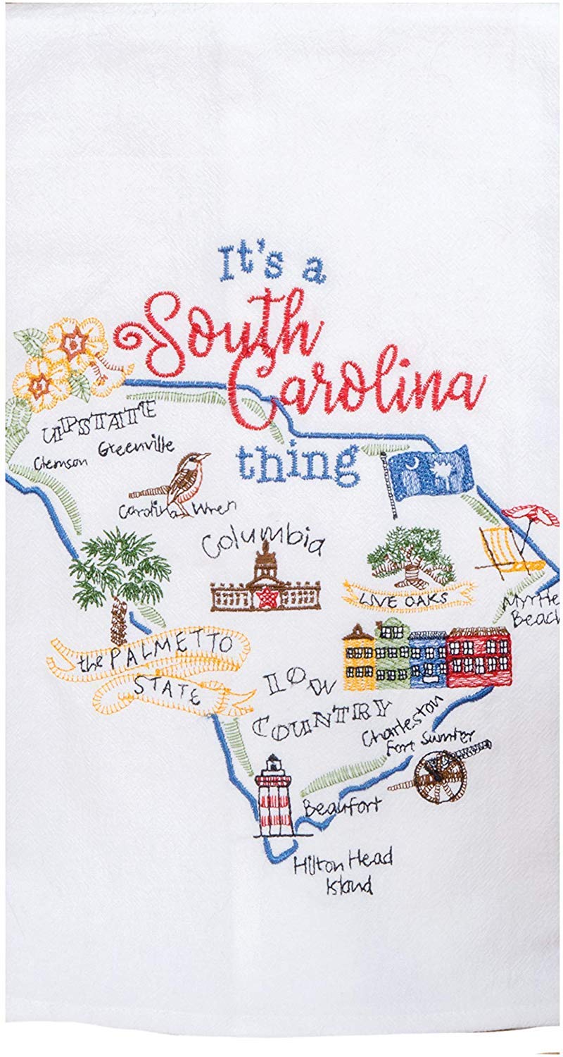 2 Piece Kay Dee Home State Of South Carolina Embroidered Kitchen Towel Bundle