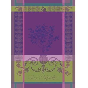 garnier thiebaut myrtilles violet french jacquard kitchen towel 100% cotton