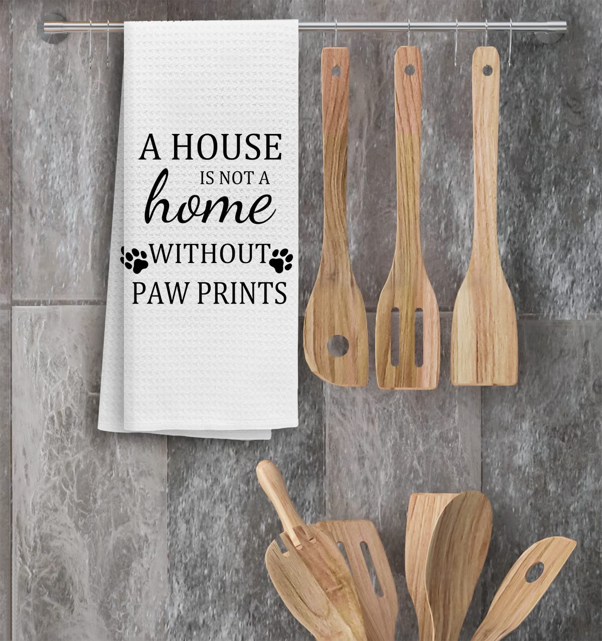 TUNW Dog Kitchen Towels 16″×24″,Dog Decorations for The Home,A House is Not A Home Without Paw Prints Soft and Absorbent Kitchen Tea Towel Dish Towels Hand Towels,Dog Lovers Gifts for Women