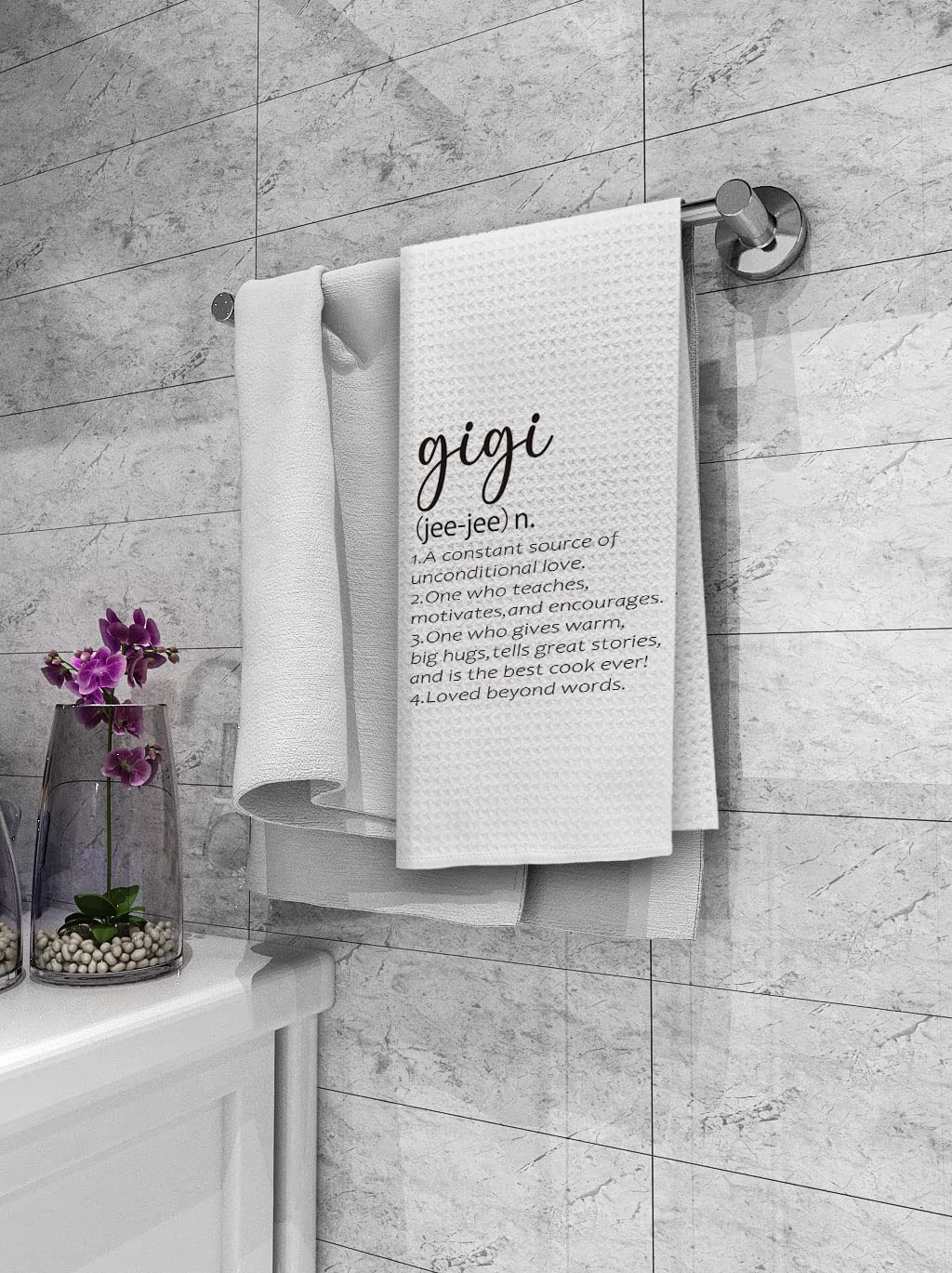 Dibor Gigi Definition Kitchen Towels Dish Towels Dishcloth,Gigi Grandma Appreciation Decorative Absorbent Drying Cloth Hand Towels Tea Towels for Bathroom Kitchen,Grandma Birthday