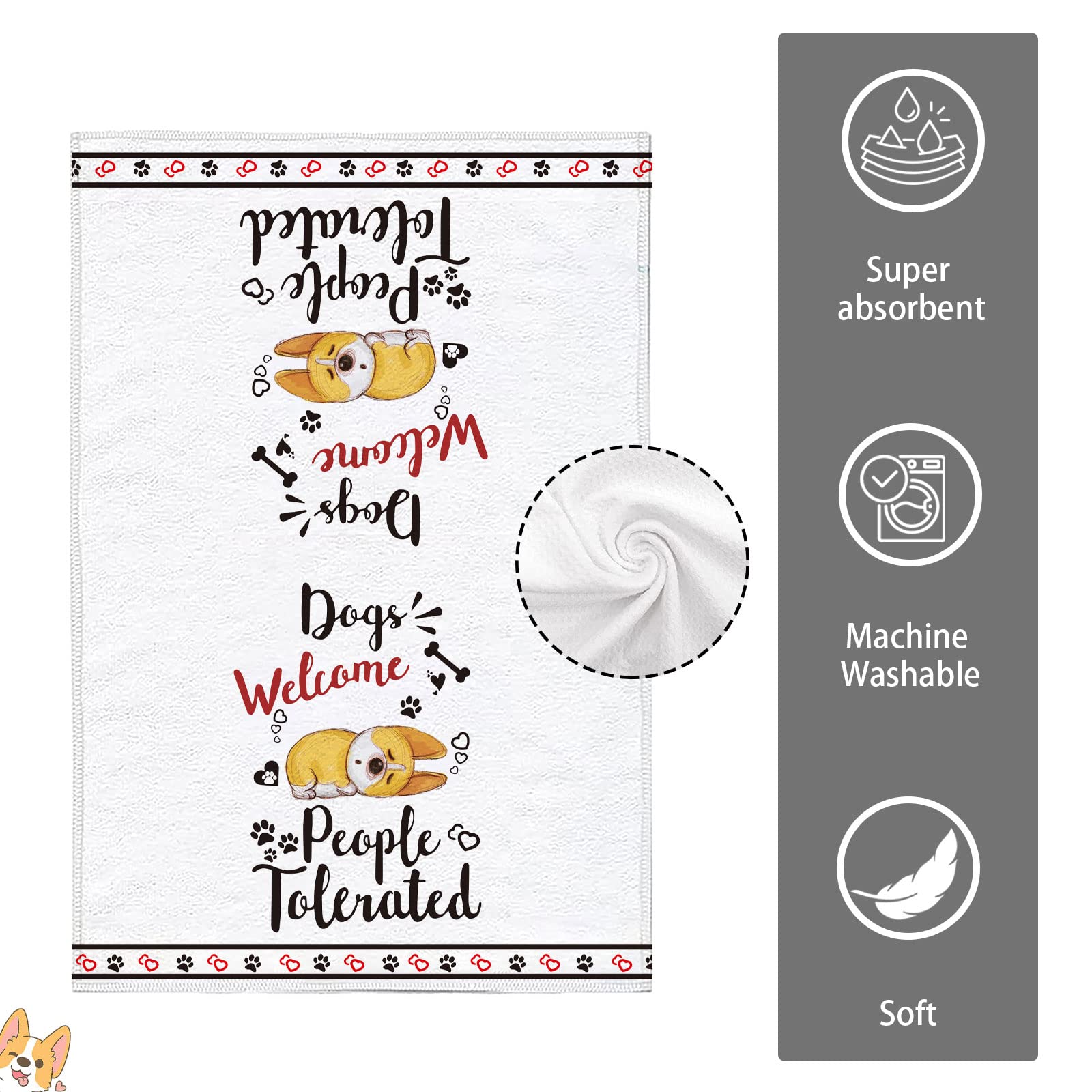 Hexagram Dog Kitchen Towels Decorative Set-Dog Lover Gifts for Women-Dog Lover Owners Mom Gifts-Housewarming Gift-Dog Hand Towels for Kitchen Set of 4-Cute Dish Towel-Tea Towel, Dog Kitchen Decor