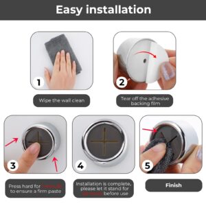Prasacco 4 Pcs Tea Towel Holders Round Self-Adhesive Towel Hooks Push in Suction Hand Towel Holder for Kitchen Bathroom Home