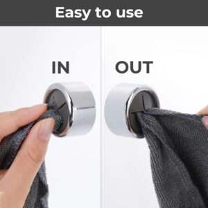 Prasacco 4 Pcs Tea Towel Holders Round Self-Adhesive Towel Hooks Push in Suction Hand Towel Holder for Kitchen Bathroom Home