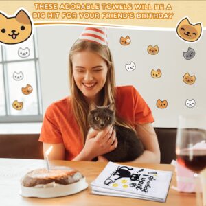 6 Pcs Cat Kitchen Dish Towels with Sayings, Cute Cat Hand Towels for Cat Lover Halloween Housewarming Gifts (Cat Style)