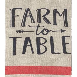 fillURbasket Farmhouse Kitchen Towels Set Farm Towels Pig Rooster Chicken Cow Towels Tan Black Dish Towels Set of 5 Cotton 16"x28"