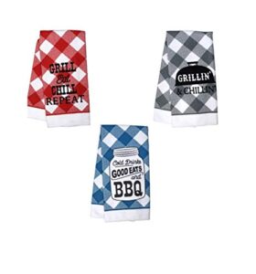 buffalo plaid kitchen towels grilling barbeque towels