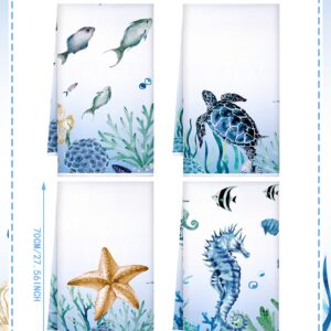 Bencailor 6 Pcs Sea Kitchen Towels Beach Dish Towels Set Turtle Ocean Animal Nautical Hand Towels for Kitchen Decorative Soft Dish Cloths Absorbent Kitchen Tea Towels (Animal Style)