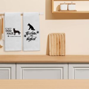 Knibeo German Shepherd Kitchen Towels Set - German Shepherd Gifts for Women, 2 Pieces 16 X 24 Inch Bathroom Hand Towels, Tea Towels for Kitchen Decorative, German Shepherd Decor