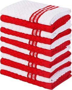 utopia towels 12 pack kitchen towels, 15 x 25 inches cotton dish towels, tea towels and bar towels (red)