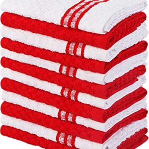 Utopia Towels 12 Pack Kitchen Towels, 15 x 25 Inches Cotton Dish Towels, Tea Towels and Bar Towels (Red)