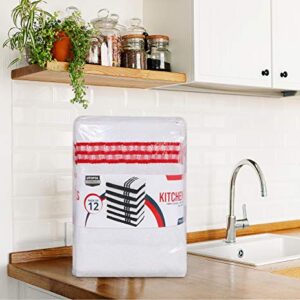 Utopia Towels 12 Pack Kitchen Towels, 15 x 25 Inches Cotton Dish Towels, Tea Towels and Bar Towels (Red)