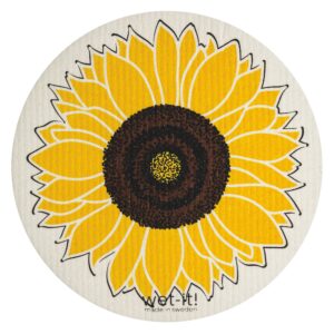 wet-it! swedish dishcloth (sunflower round)