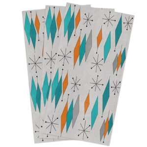 zadaling kitchen towels,mid-century modern diamond pattern 18x28 inches soft dish cloth,cotton tea towels/bar towels/hand towels for bathroom(3 pack)