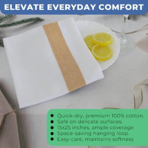 Kitchen Towels | Cotton Dish Towels for Drying Dishes| Absorbent Kitchen Dish Towels, Dishcloths| Tea Towels for Embroidery|16"x26" Stripe Yellow Towels 6-Pack