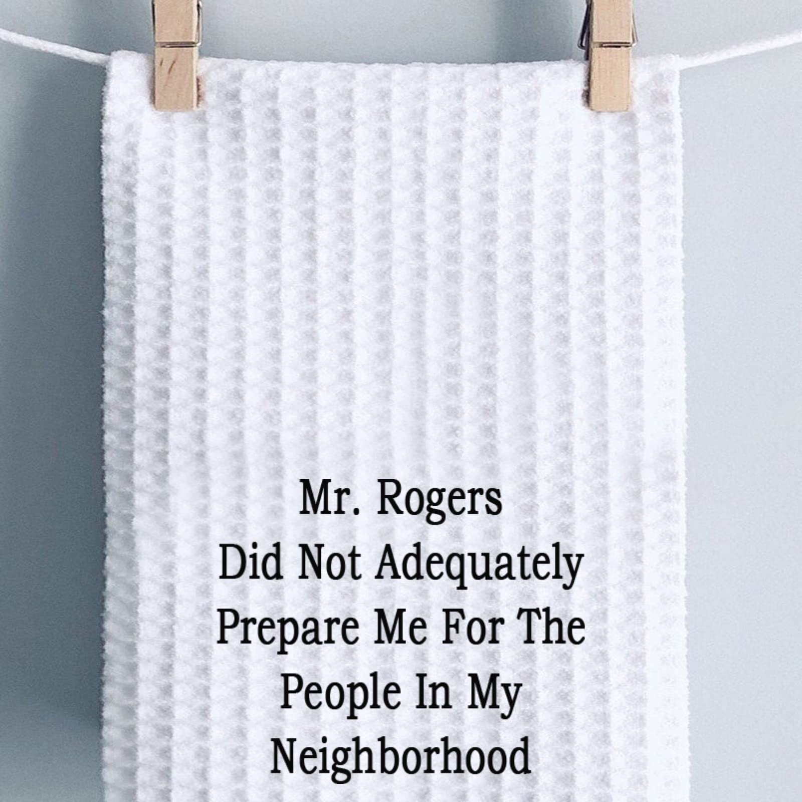 PWHAOO Funny Quote Kitchen Towel Did Not Adequately Prepare Me for The People in My Neighborhood Kitchen Towel (My Neighborhood T)