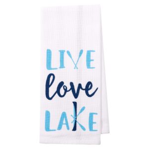 KAF Home Pantry Live Love Lake Kitchen Dish Towel Set of 4, 100-Percent Cotton, 18 x 28-Inch