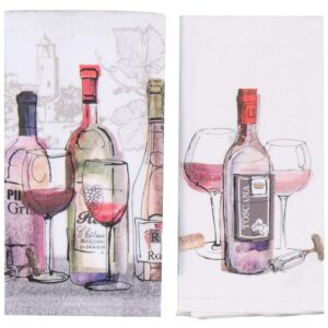 Kay Dee Designs Choice Wine Artistic Kitchen Bar Towel Bundle, Set of 2