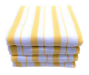 williams sonoma classic stripe kitchen dish towels, set of 4, cotton (lemon yellow)