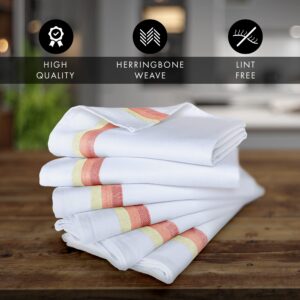 Harringdons Kitchen Dish Towels - Tea Towels 100% Natural Cotton - Large Dish Cloths - Lint Free Soft and Absorbent (Red, 6)