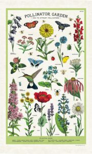 cavallini & co., garden pollinator vintage kitchen / tea towel