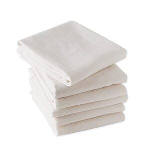 DII Basic Solid Dishtowel Collection Cotton Flat Woven, Small Set, 18x28, White, 6 Piece