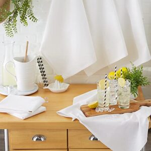 DII Basic Solid Dishtowel Collection Cotton Flat Woven, Small Set, 18x28, White, 6 Piece
