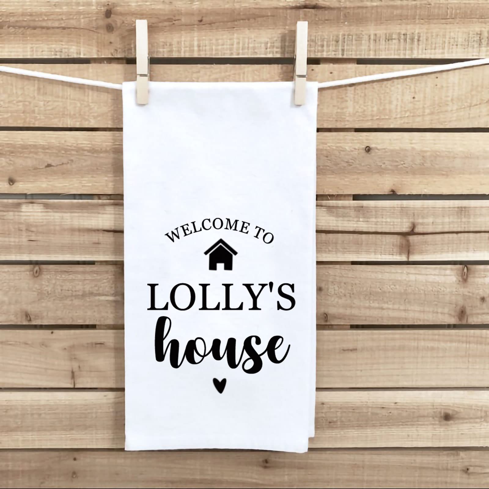 PXTIDY Lolly Grandma Gift Tea Towel Dish Towel Lolly Housewarming Gift First Home Gifts Home Owner Gift (Welcome to LOLLY'S House)