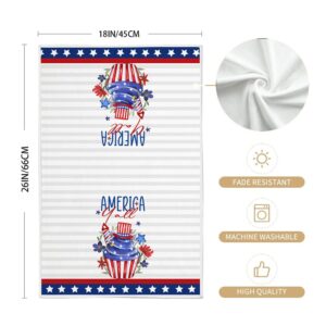 GEEORY Kitchen Towels for 4th of July Decorations Floral America Patriotic Dish Towels 18x26 Inch Ultra Absorbent Bar Drying Cloth Hand Towel for Kitchen Bathroom Party Home Set of 2 GD093