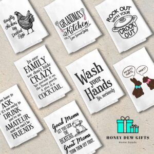 Honey Dew Gifts, Nana's Kitchen Love Served Daily, Cotton Flour Sack Dish Towels, 27 x 27 Inch, Made in USA, Grandma Kitchen Towel, Grandma Gifts, Nana Kitchen Gifts, Grandparents Day Gift