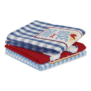 DII Rise and Shine Rooster Collection 100% Cotton Every Day Basic, Dishtowel Set, Rise and Shine 3 Piece (CAMZ35808)