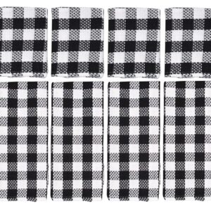 fillURbasket Buffalo Plaid Black Kitchen Towels and Dishcloths Set Check Dish Towels with Dishcloths for Washing Drying Dishes 100% Cotton 15”x 25” 8 Piece Kitchen Set