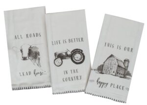 kay dee designs farmers market assorted set flour sack towels, set of 3