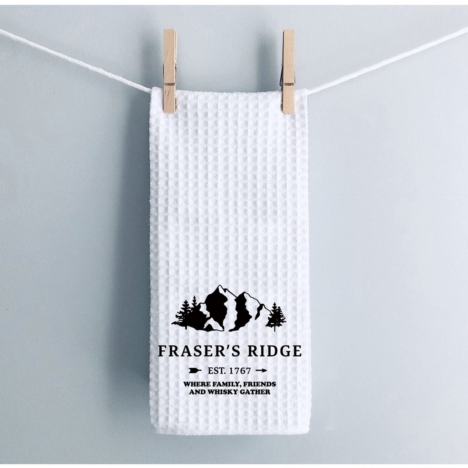 WCGXKO Outlander Inspired Fraser’s Ridge Decorative Flour Sack Kitchen Decor Kitchen Towels (Fraser’s Ridge Towel)