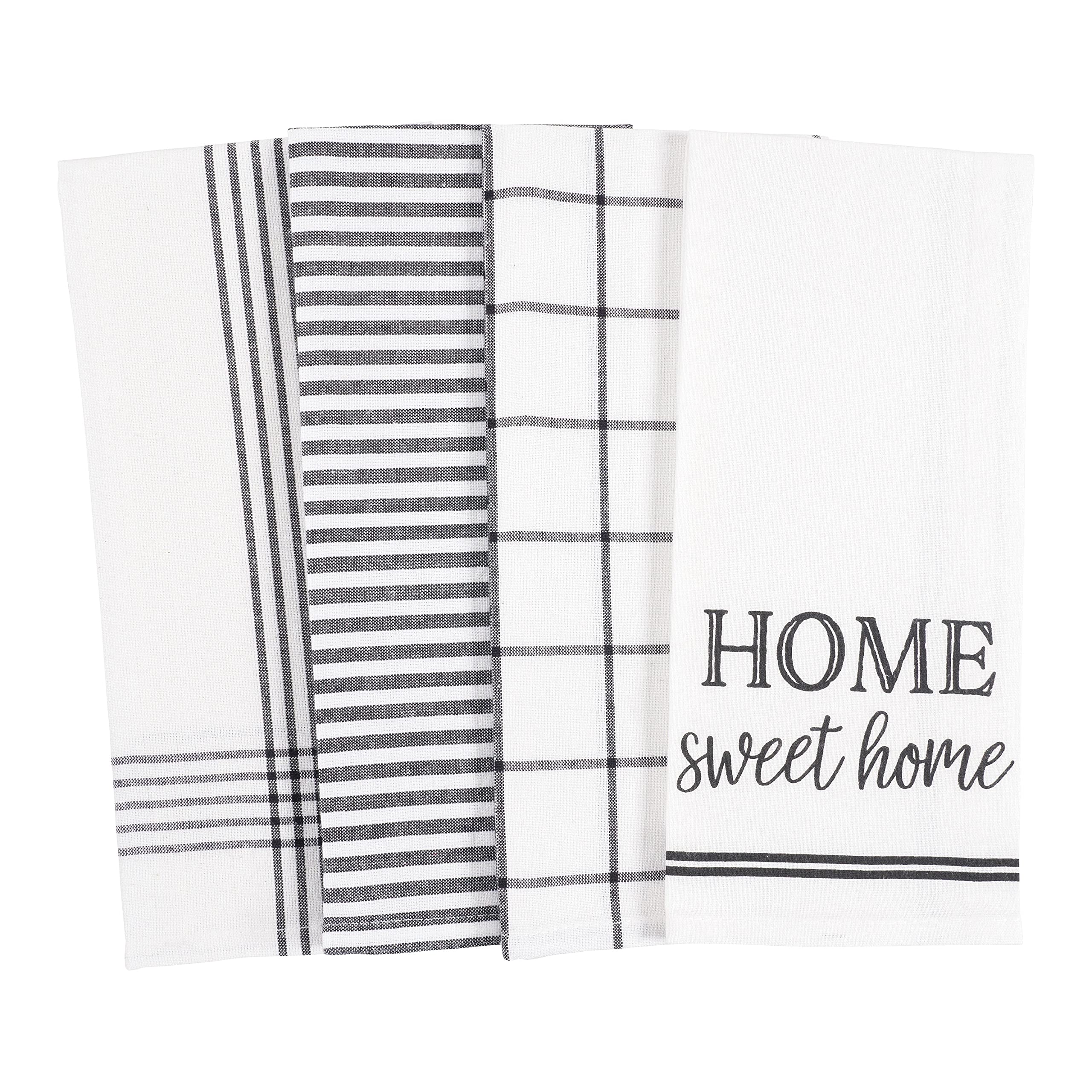 KAF Home Pantry Home Sweet Home Kitchen Dish Towel Set of 4, Cotton Rich, 18 x 28-inch