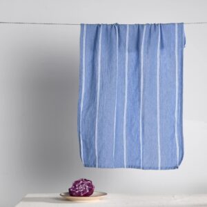 Folkulture 100% Cotton Kitchen Towels with Hanging Loop, Dish Towels for Home Décor, Kitchen Hand Towels or Absorbent Ktichen Towels, Waffle Kitchen Towels, 20" x 28", Set of 4 (Denim Blue)