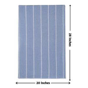 Folkulture 100% Cotton Kitchen Towels with Hanging Loop, Dish Towels for Home Décor, Kitchen Hand Towels or Absorbent Ktichen Towels, Waffle Kitchen Towels, 20" x 28", Set of 4 (Denim Blue)