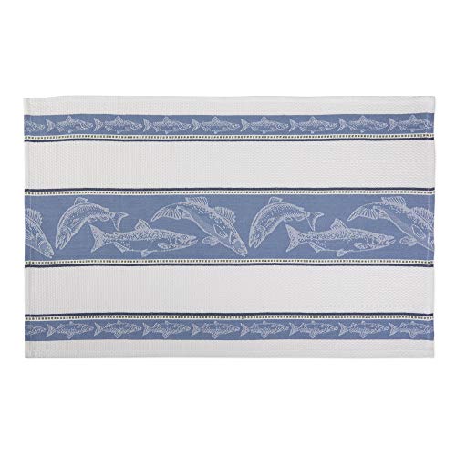 DII Cotton Jacquard Dish Towels, 18x28 Set of 3, Decorative Oversized Kitchen Towels, Perfect Home and Kitchen Gift - Fish