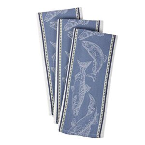 DII Cotton Jacquard Dish Towels, 18x28 Set of 3, Decorative Oversized Kitchen Towels, Perfect Home and Kitchen Gift - Fish