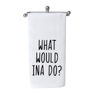 wcgxko ina fans gift what would ina do kitchen decor housewarming gift dish towel kitchen towels tea towel (what would ina do towel)
