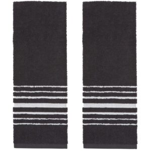 now designs terry cotton hang up kitchen towels with magnetic snap black set of 2