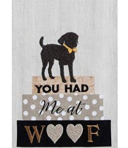 18TH STREET GIFTS Dog Decor Dish Towels - Set of 3 100% Cotton Tea Towels for Dog Lovers and Dishwasher Magnet - Dog Mom Gifts for Women - Dog Themed Gifts - Dog Kitchen Decor