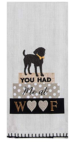 18TH STREET GIFTS Dog Decor Dish Towels - Set of 3 100% Cotton Tea Towels for Dog Lovers and Dishwasher Magnet - Dog Mom Gifts for Women - Dog Themed Gifts - Dog Kitchen Decor