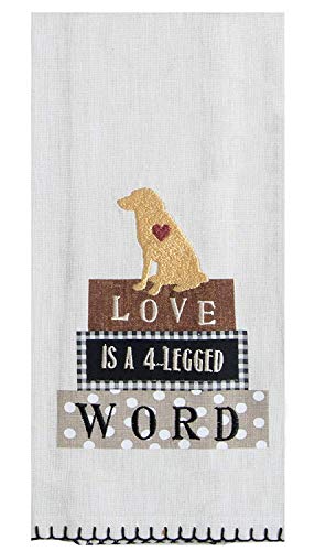 18TH STREET GIFTS Dog Decor Dish Towels - Set of 3 100% Cotton Tea Towels for Dog Lovers and Dishwasher Magnet - Dog Mom Gifts for Women - Dog Themed Gifts - Dog Kitchen Decor