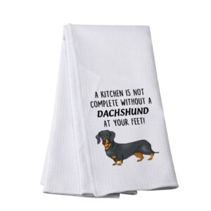 pwhaoo dachshund kitchen towel dachshund owner kitchen decor dachshund mom towel dachshund lover gift (without a dachshund t)