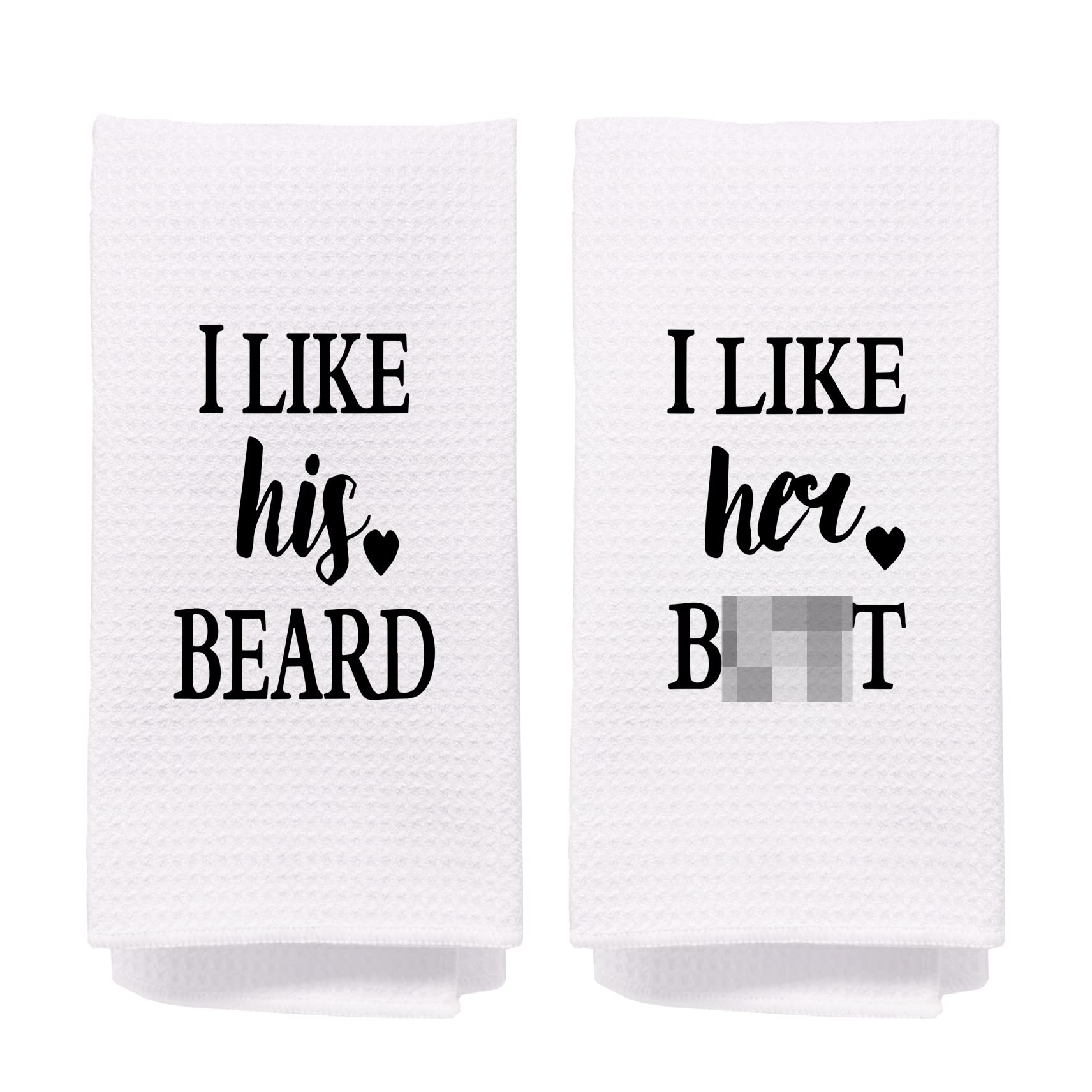 NEGIGA I Love His I Like Her Bath Towels 24x16 Inch Set of 2,Funny Couple Towels Decor Decorative Dish Hand Tea Bath Towels for Kitchen Bathroom,Wedding Valentine’s Day Gifts